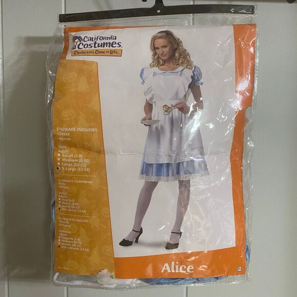 Alice in‎ Wonderland Costume Cosplay Dress Apron Adult XL California - Picture 1 of 4